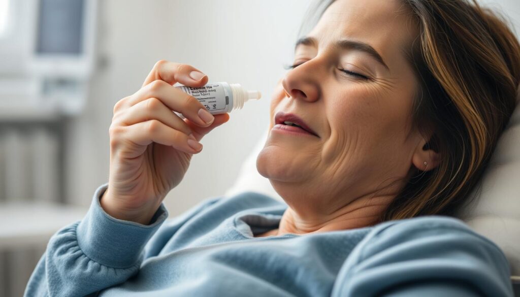 Generate an image of a patient taking oral sedation medication.