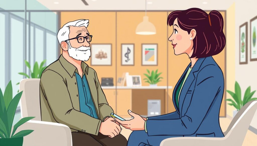 Image of a Michigan resident consulting with an insurance agent